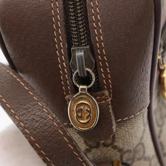 GUCCI GG Supreme Web Sherry Line Bag PVC Beige Gold 56 02 088 Auth 156434 - Picture 11 of 15